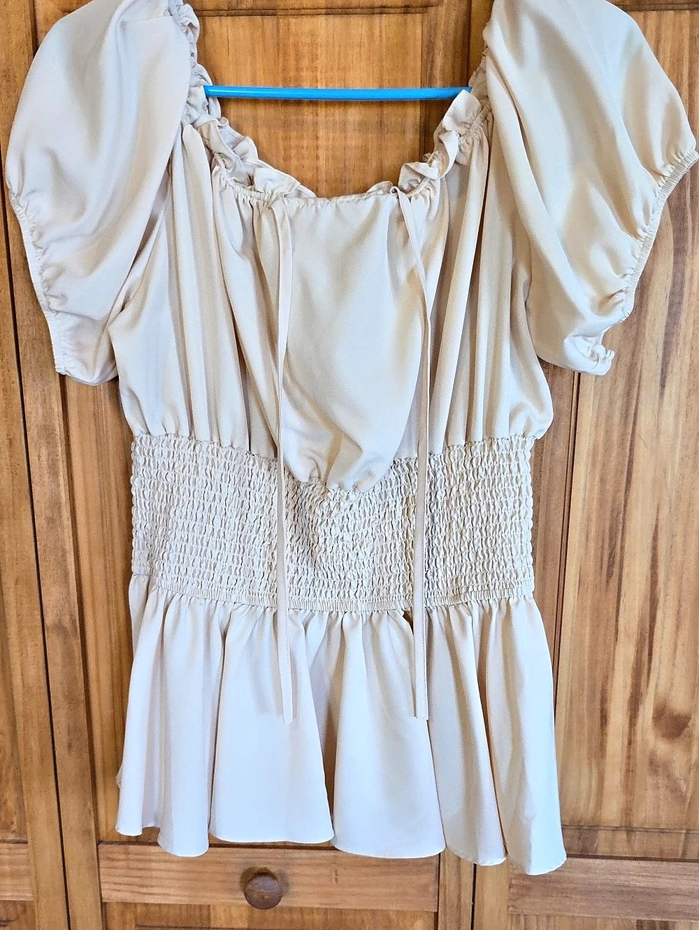 Cream Puff Sleeve Mini Dress Like New